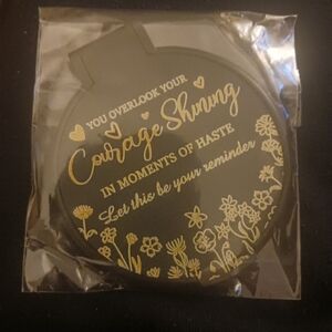 Black and Gold Inspirational Compact Mirror